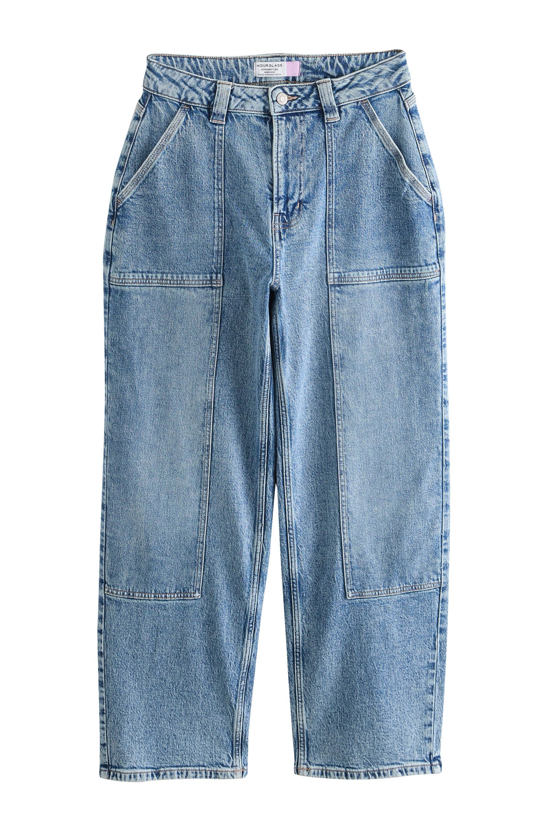 Next Gerade Jeans Knöchellange Straight Fit Jeans, Kurzgröße (1-tlg)