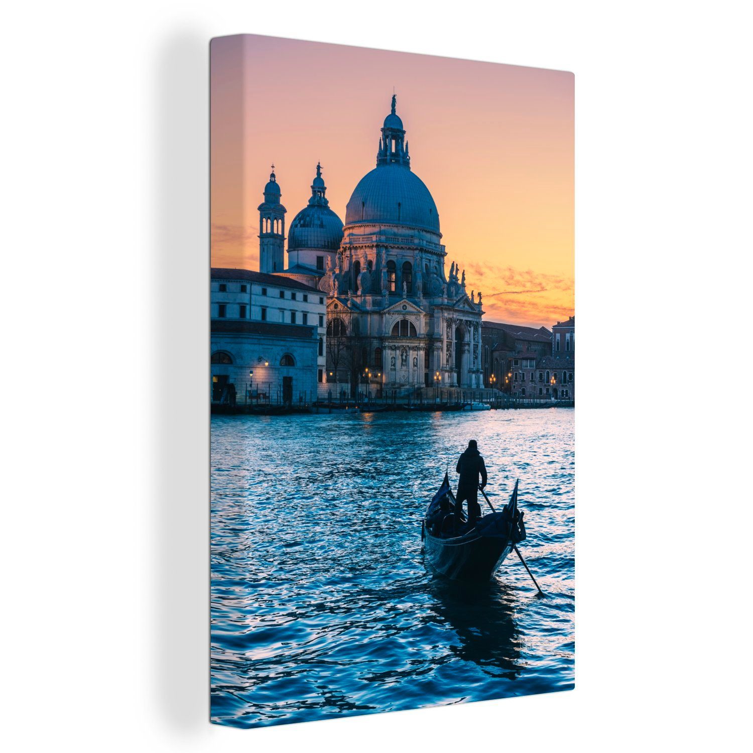 OneMillionCanvasses® Leinwandbild Wasser - Venedig - Gondel, (1 St), Leinwandbild fertig bespannt inkl. Zackenaufhänger, Gemälde, 20x30 cm