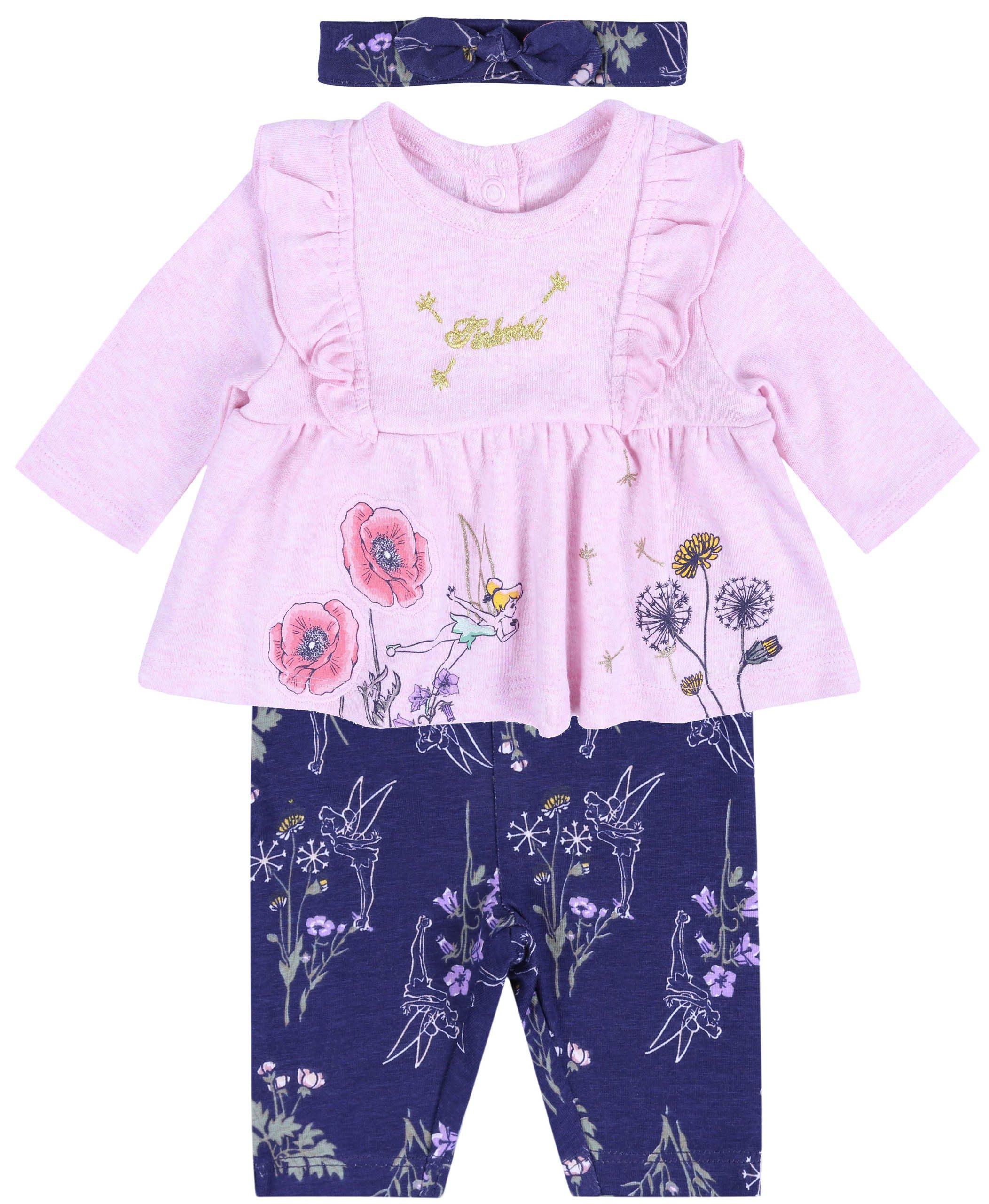 Tunika & Leggings Rosa Tunika + Leggings + Stirnband Tinker Bell Disney 0-1 Monate