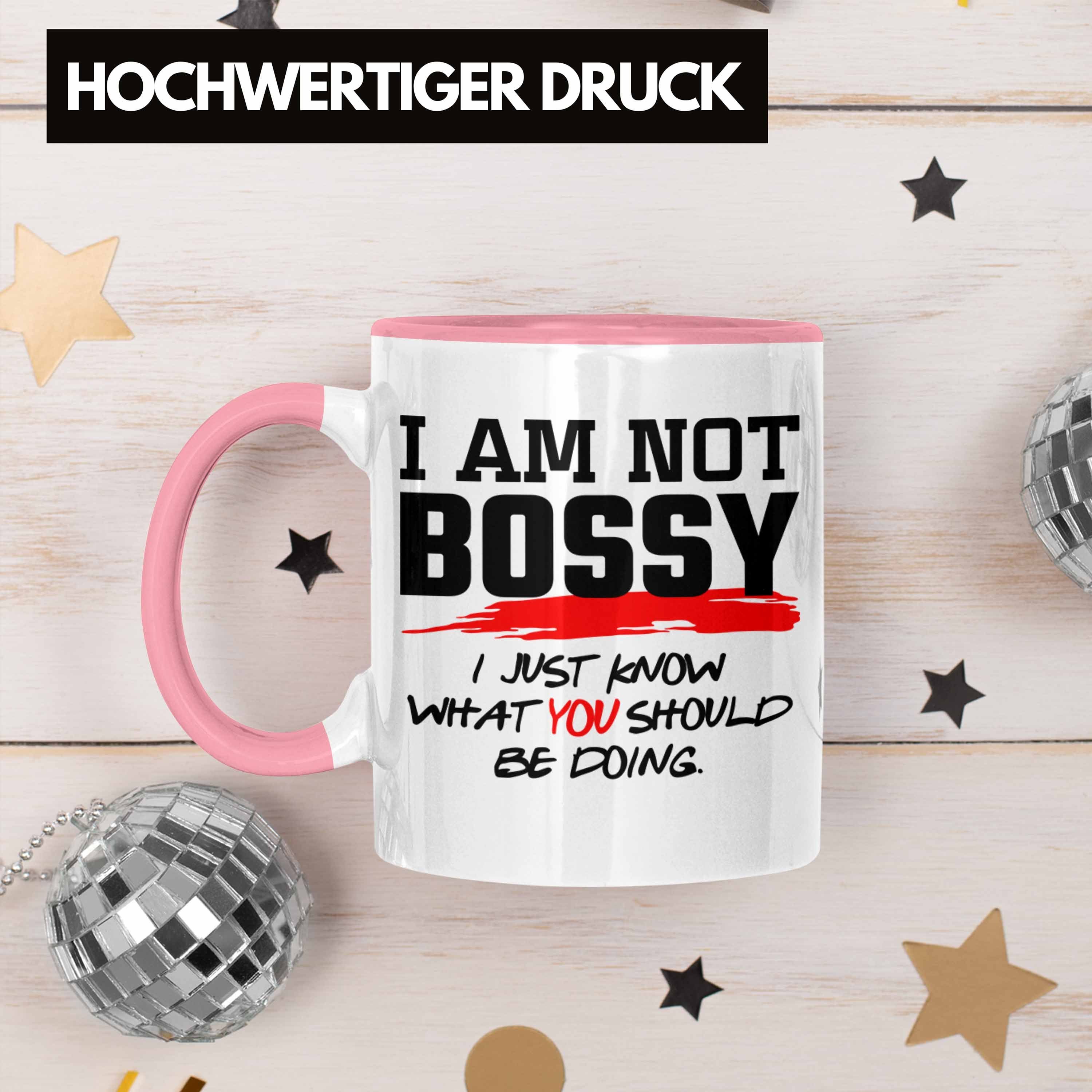 Geschenk Not Bossy Spruch Rosa Lustiges Im mit Chefin für Trendation Tasse Chef: Tasse
