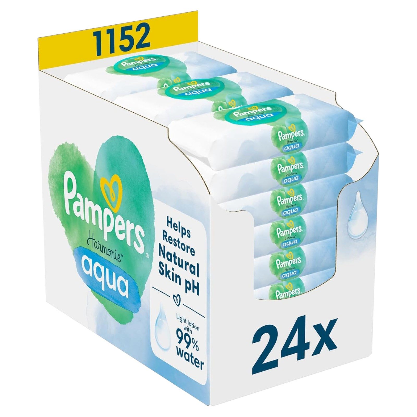Pampers feuchtes Туалетная бумага Pampers Feuchte Платки Harmonie Aqua 24x
