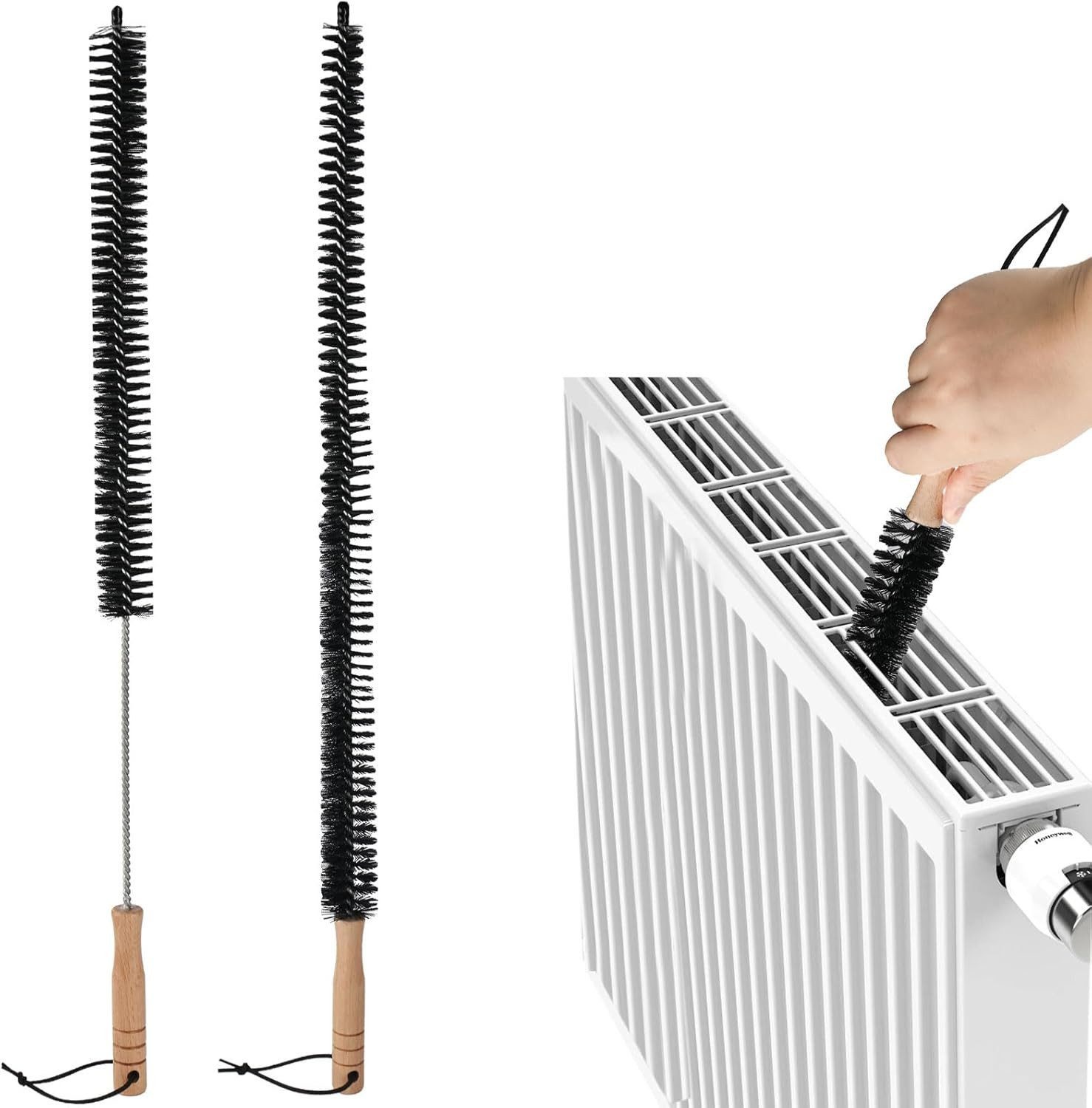 FELIXLEO WC-Reinigungsbürste Heizungsbürste 65cm Heizkörperbürste Reinigung, (4-tlg)