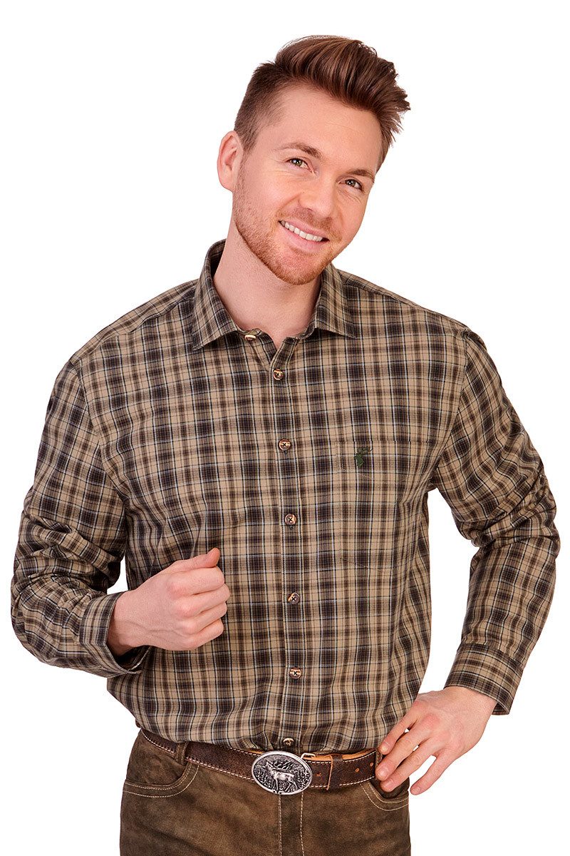 Orbis Textil GmbH & Co. KG Trachtenhemd Jagdhemd - POLDI LA - oliv