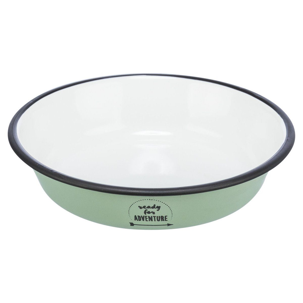 TRIXIE Futterbehälter Napf aus Emaille/Edelstahl grün für Katzen, Fassungsvermögen: 200 ml / Durchmesser: 12 cm