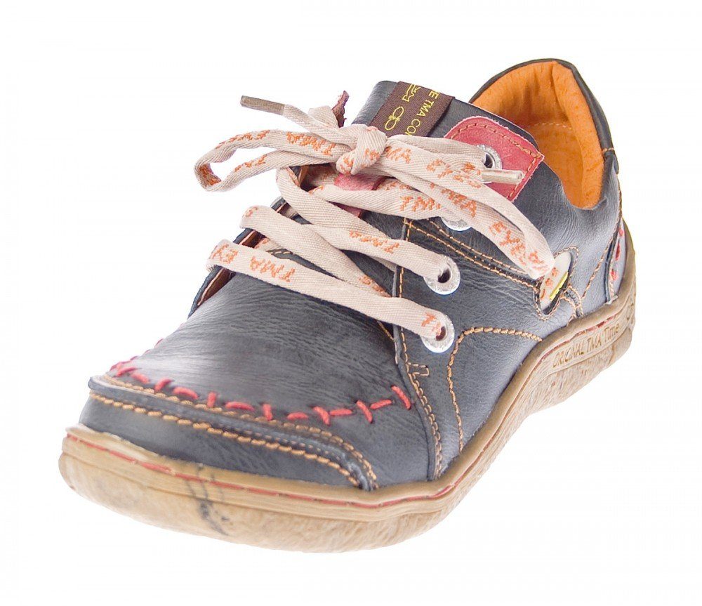 TMA Damen Leder Schuhe Sneaker Halbschuhe TMA 1646 Schnürschuh Achtung!  Sohlenfarben können variieren, Used Look