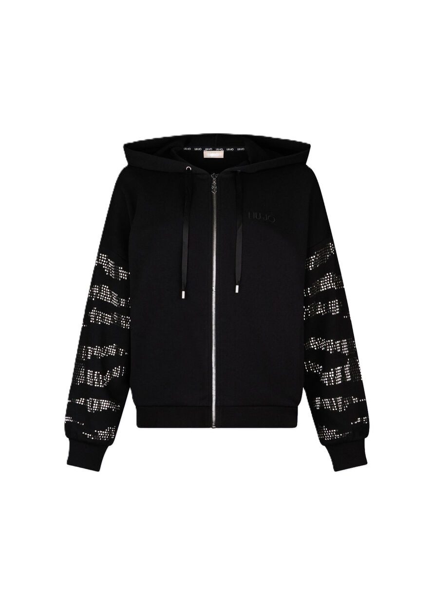 Liu Jo Sweatjacke - Damen Sweatjacke mit Kapuze - Zip-Hoodie Baumwollmix - Sweatjacke St