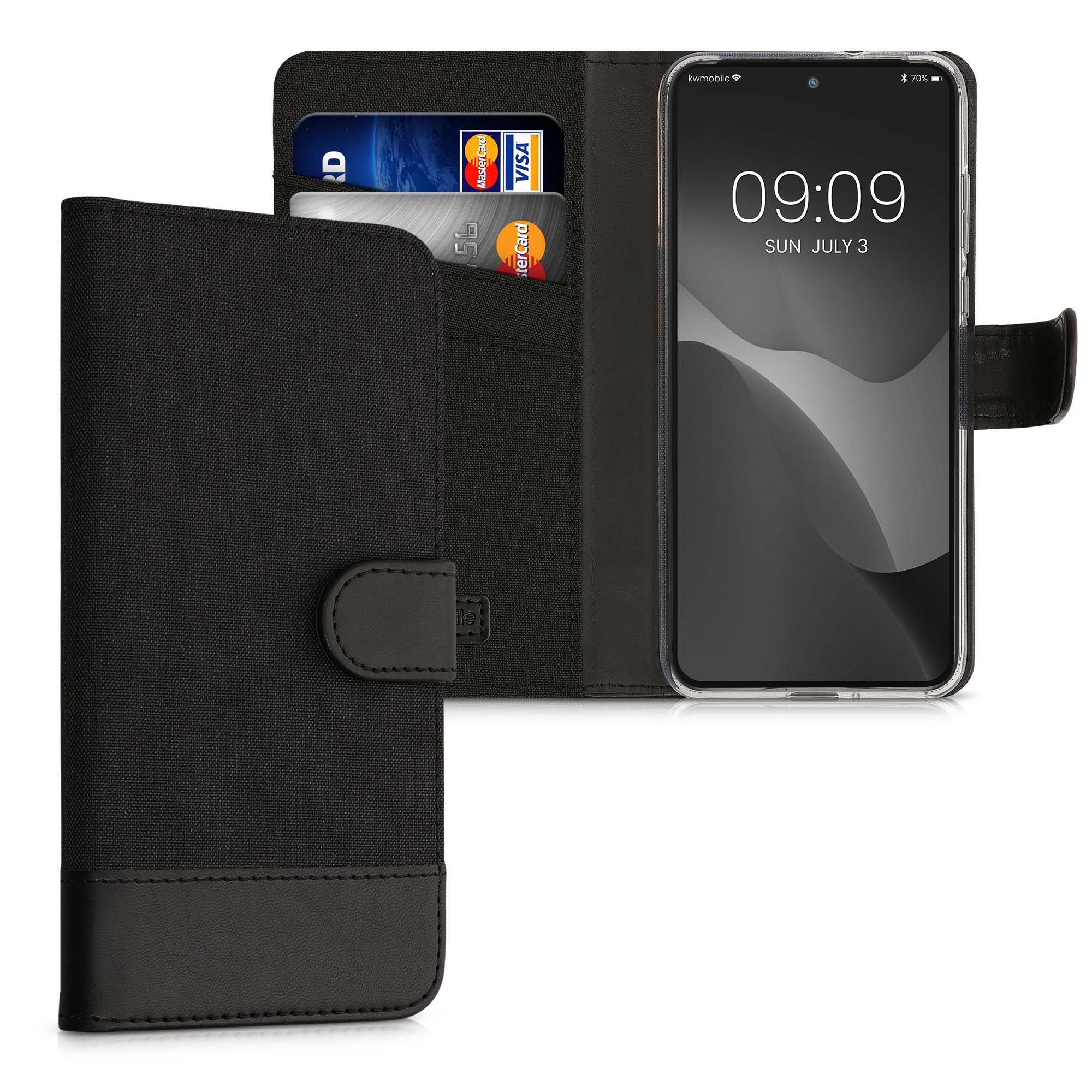 kwmobile Handyhülle Wallet Case für Motorola Edge 30 Neo, Hülle mit Ständer - Handyhülle Kartenfächer