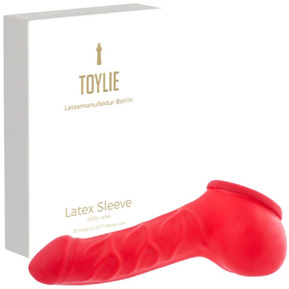 Toylie Penishülle Toylie Latex-Penishülle «FRANZ», Rot, mit starker Äderung und Hodensack