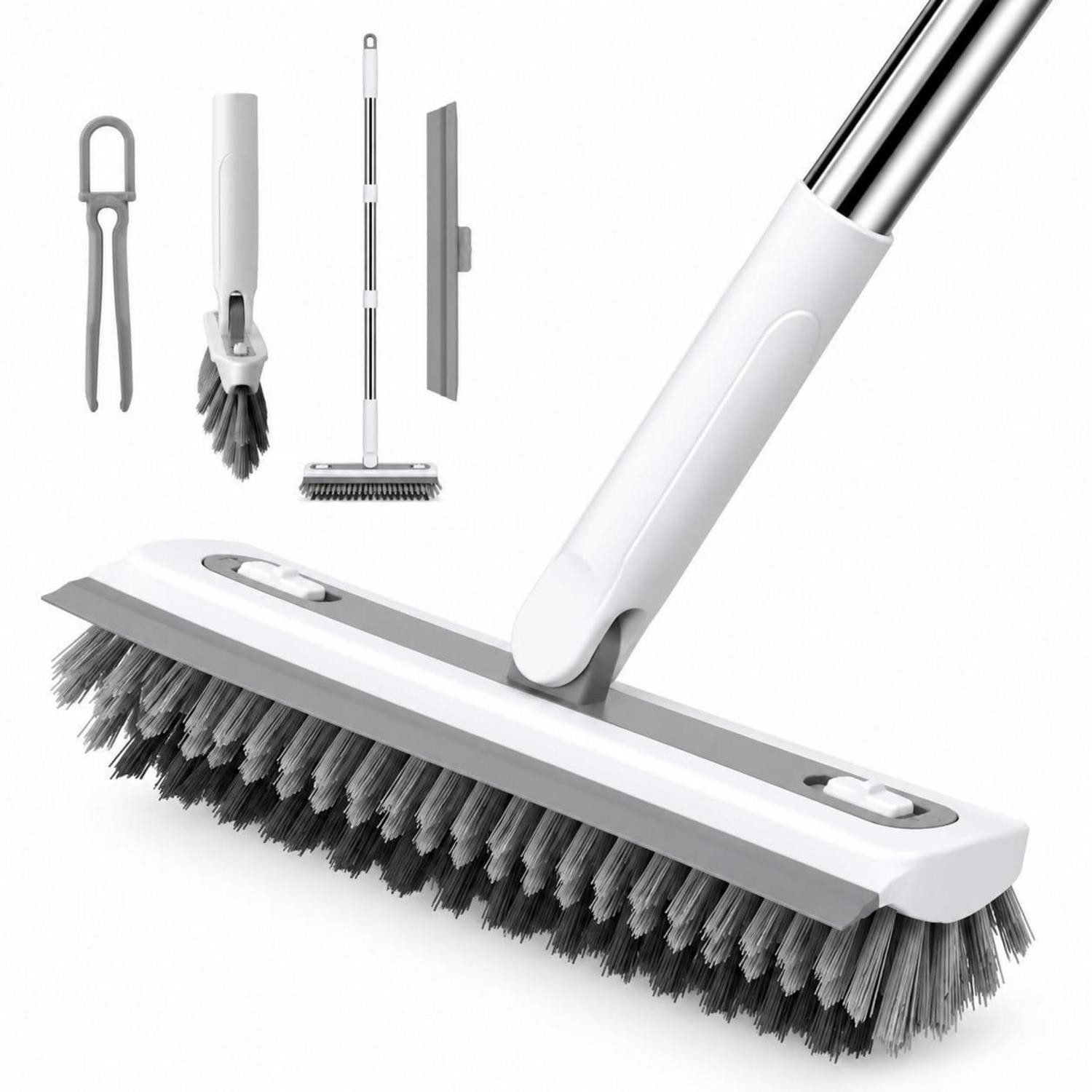 LuxusKollektion Abziehbesen Schrubber mit Stiel 120cm Bodenbürste Abzieher 3-in-1, (1-tlg)