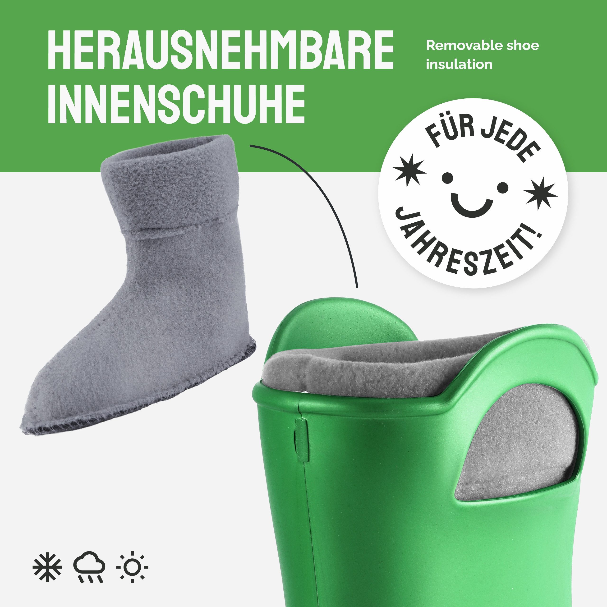 Ladeheid EVA Regenstiefel LA-CA-12 federleichte Regenschuhe Damen Gummistiefel mit herausnehmbares Innenfutter – Bild 3 von 5