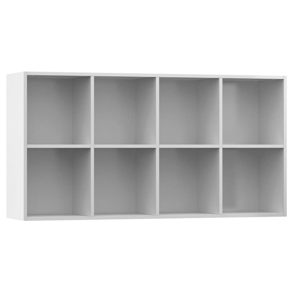 Hochglanz-Weiß Bücherregal/Sideboard cm vidaXL Bücherregal 66×30×130 Holzwerkstoff, 1-tlg.