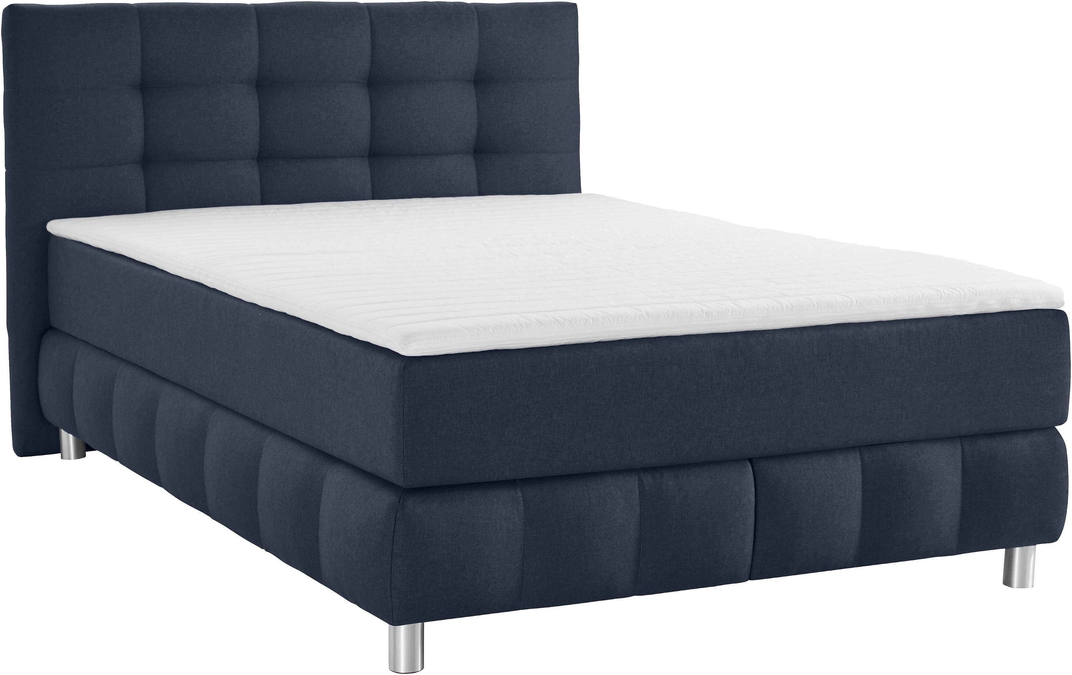 Home affaire Boxspringbett Salo XXL, in Samtoptik oder Struktur, 6 Breiten in Überlänge 220cm, 4 Härtegrade