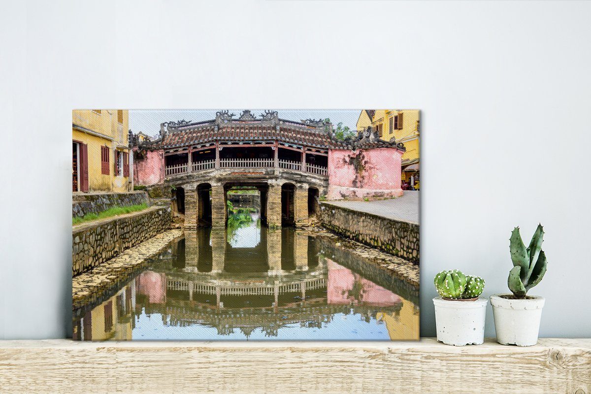 Leinwandbilder, Die An St), Hoi Vietnam, in Aufhängefertig, überdachte Brücke 30x20 Wandbild Leinwandbild (1 cm Wanddeko, OneMillionCanvasses®