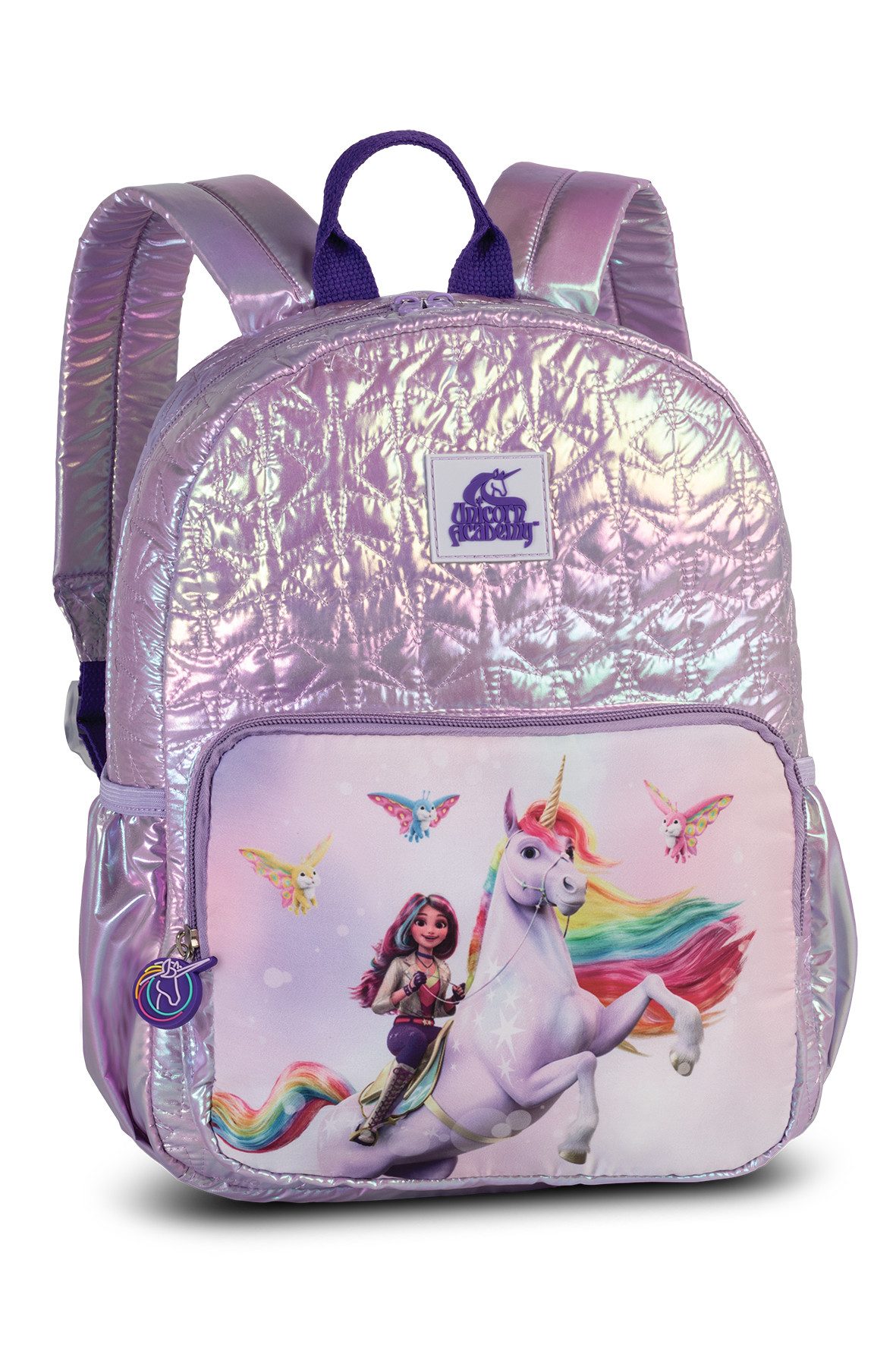 Unicorn Academy Kinderrucksack, holografisches Design