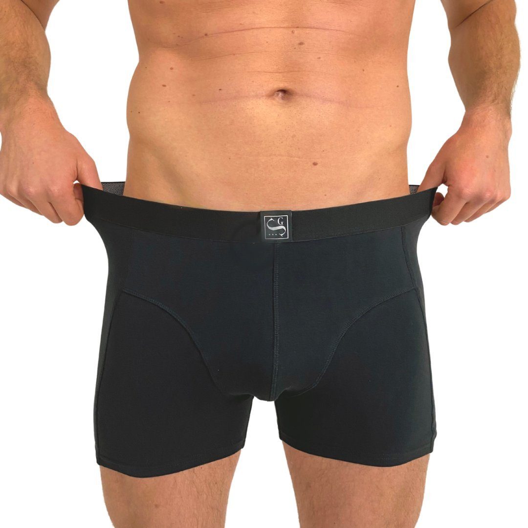 (Set, 3-St) und aus für 7-teiliger schwarz Unterhosen dank Premium statt Jungen Baumwolle Sitz Schnitt Sitztgut Boxershorts perfekter 3-teilig, Herren