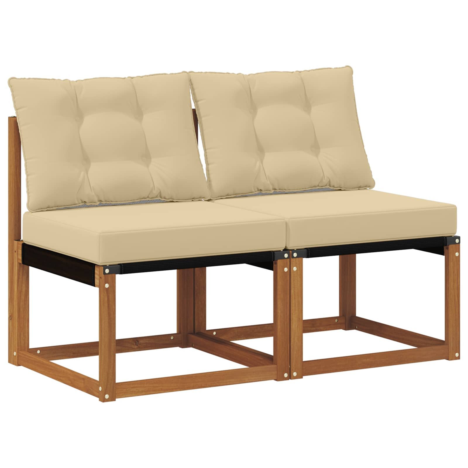vidaXL Sofaelement 2 Stück Outdoor Mittelsofa (2 St)