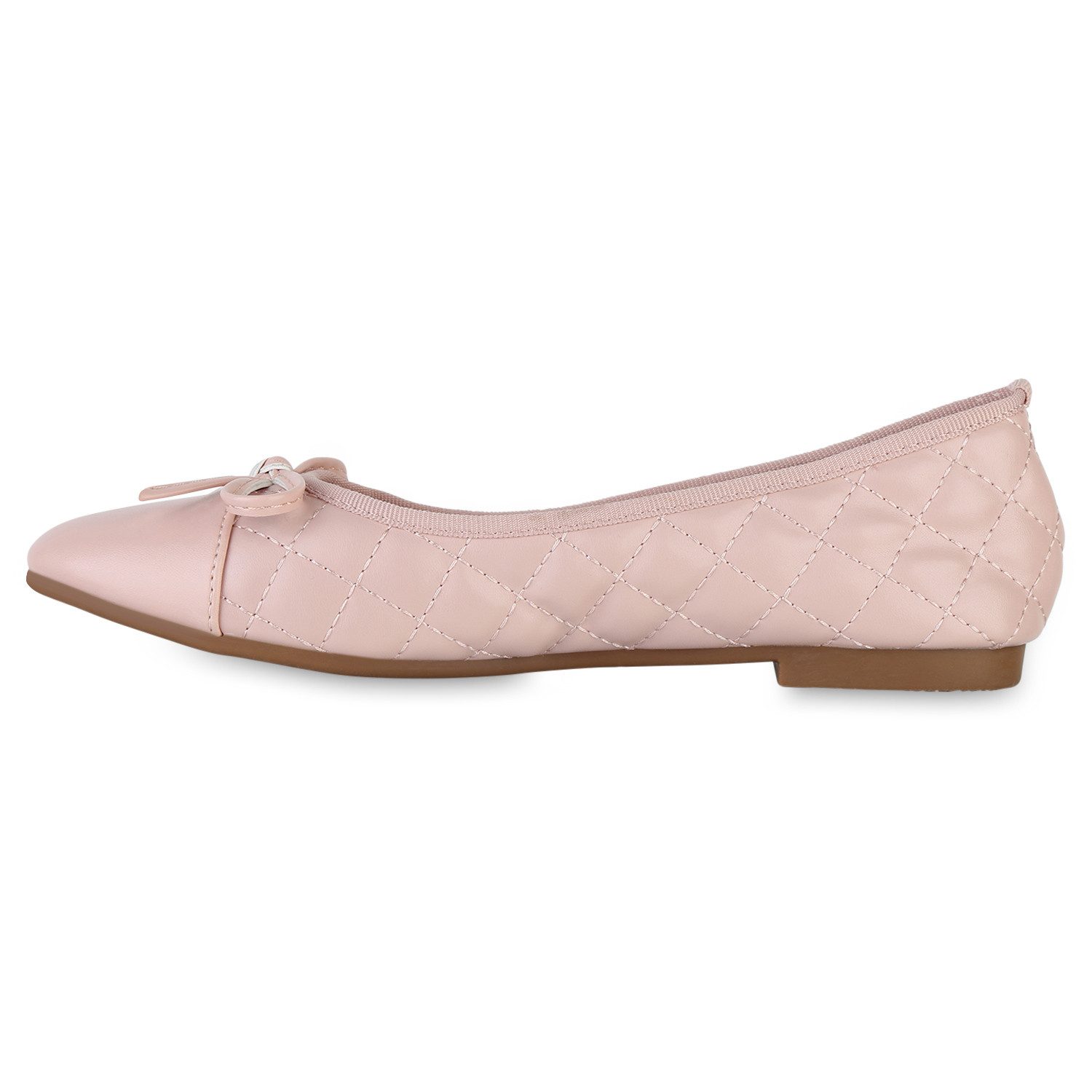 VAN HILL 841554 Ballerina Damen Klassische Ballerinas Gesteppte Leder-Optik günstig online kaufen