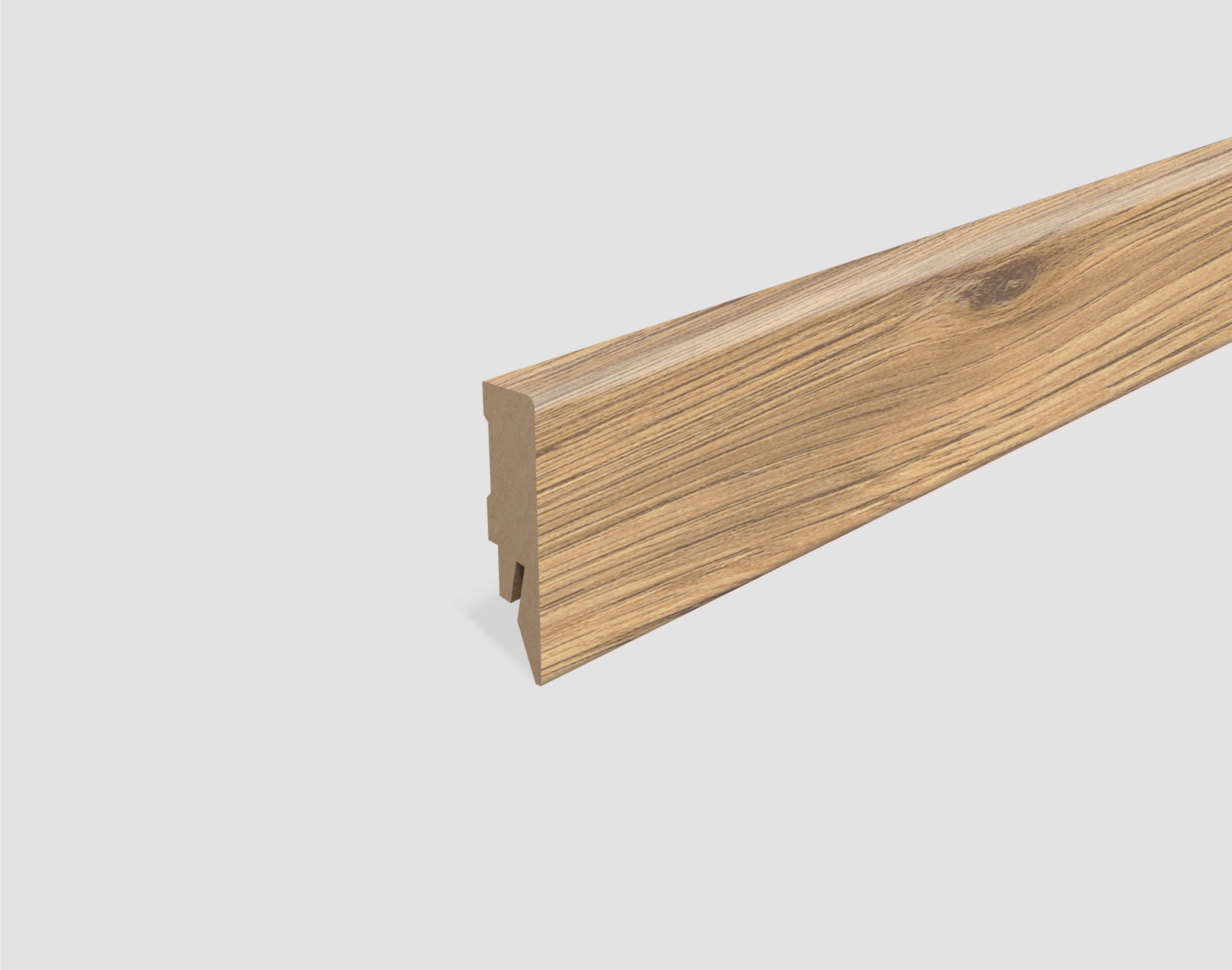 EGGER Sockelleiste Eiche braun L624, L: 240 cm, H: 5.8 cm, 1-St., 2,40m; neues kubisches Profil; passend zu Fußboden Sherman Eiche honig