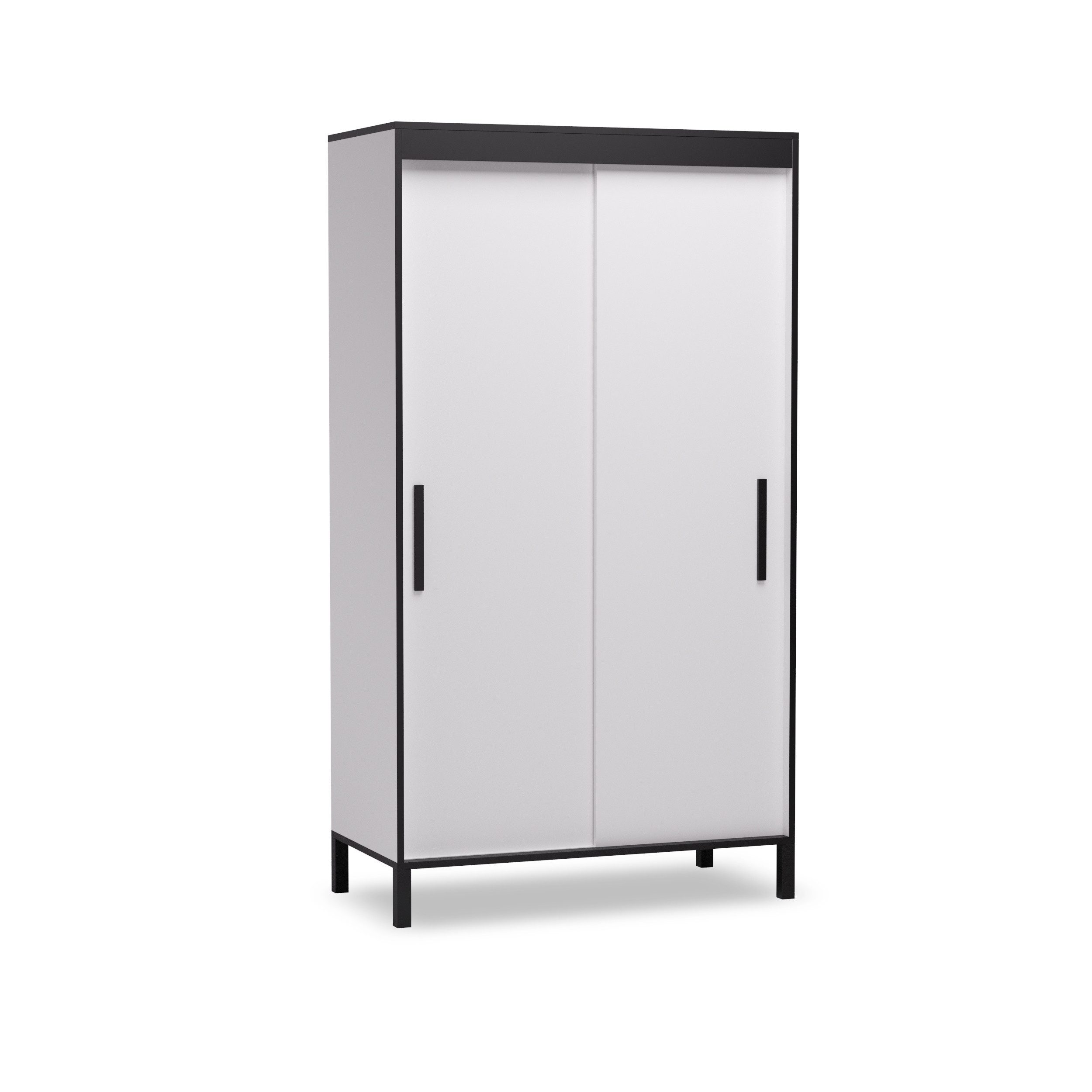 MOEBLO Schiebetürenschrank Luno (modernes Design, Schrank mit Schiebetüren und Einlegeböden – Platzsparend, funktional und stilvoll, Schwebetürenschrank 2-türig Schrank Garderobe Schiebtüren Schlafzimmer) (BxHxT): 120x221x60 cm