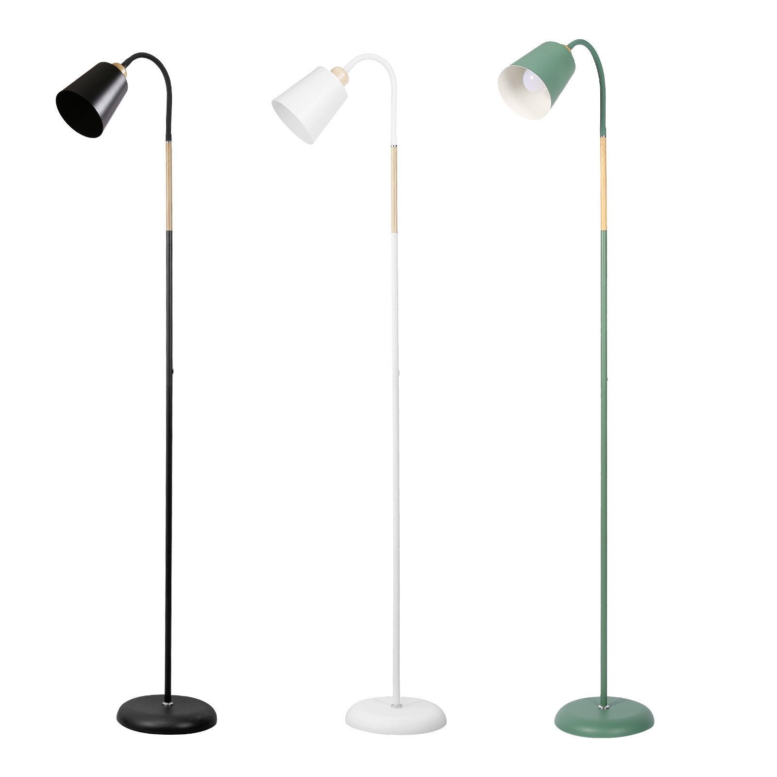 LED Stehlampe 360° Schwenkbare LED Stehleuchte Metall Leselampe E27 Sofa Lamp
