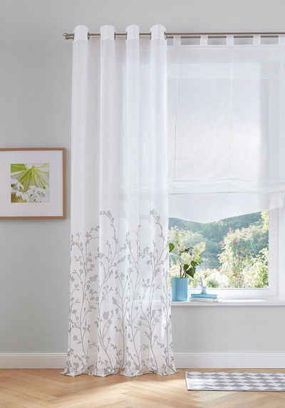 Gardine Yalinga, my home, Ösen (1 St), halbtransparent, Vorhang, Fertiggardine, transparent