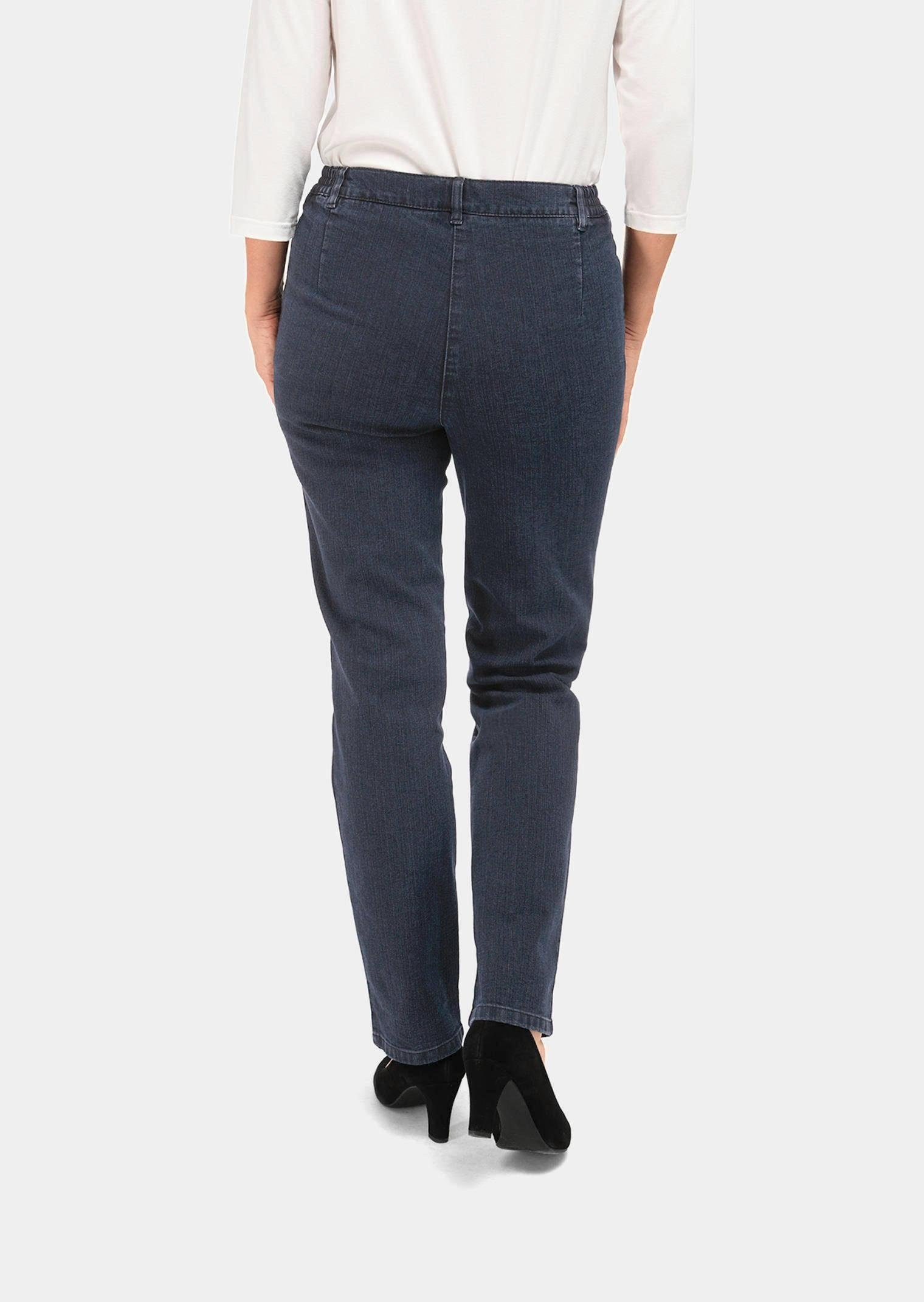 GOLDNER Bequeme Jeans Kurzgröße: Schlichte Jeanshose dunkelblau ANNA