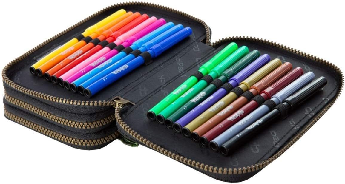 GOLDKIDS Federmäppchen COOLPACK XXL Federtasche, (gefüllte Schüleretui, 1-tlg., 3-stöckig inkl. Füller), Patronen