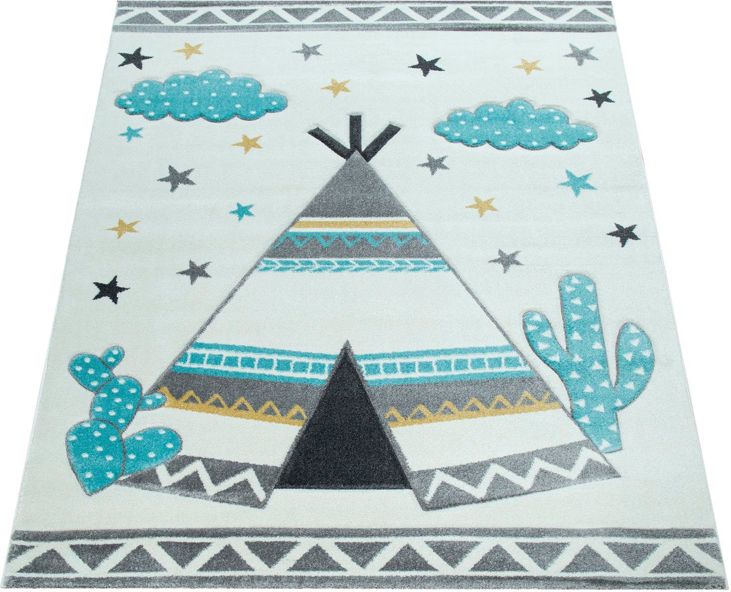 Paco Home Kinderteppich Ela 215, rechteckig, Höhe: 16 mm, Kurzflor, 3D-Desi günstig online kaufen