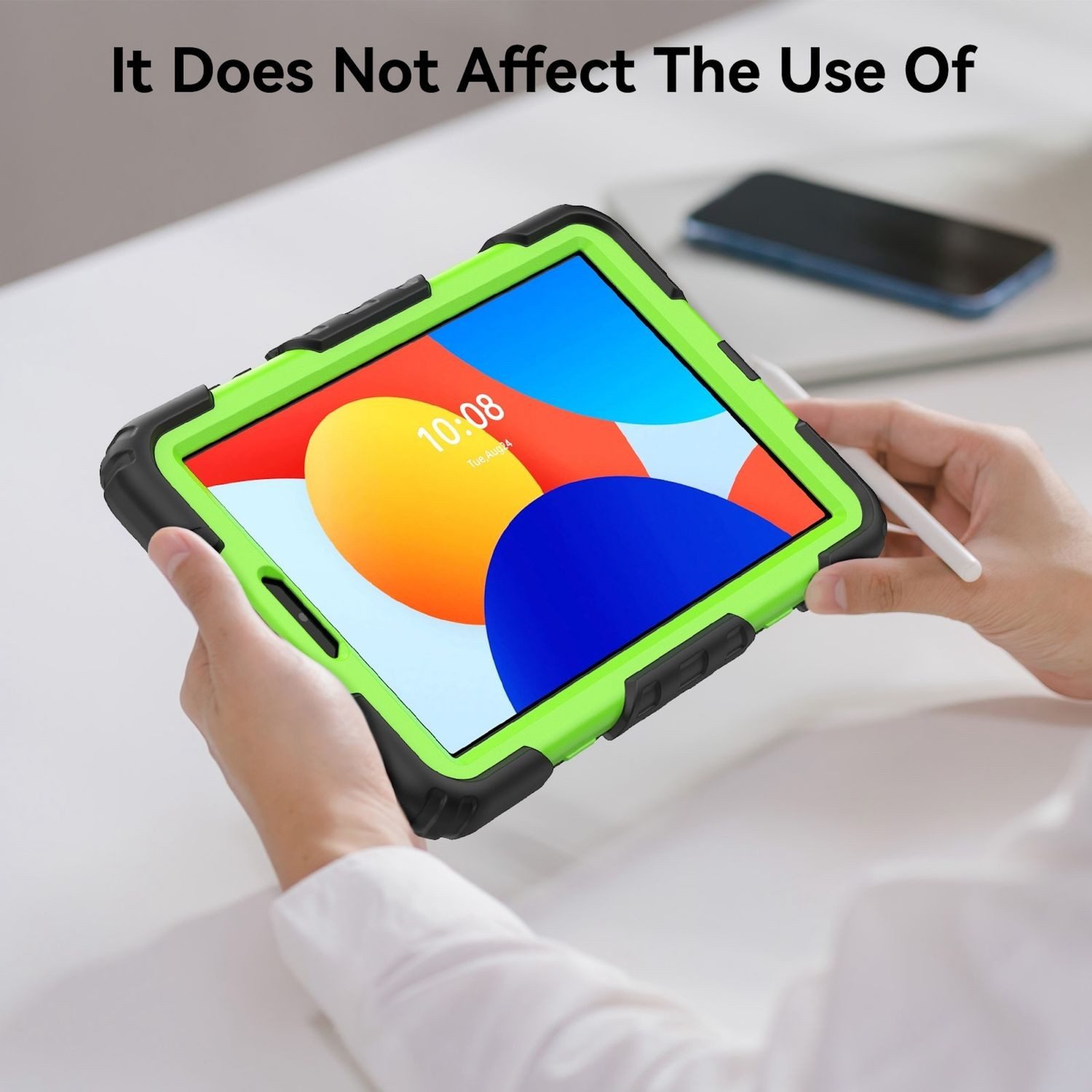 Wigento Tablet-Hülle Für Xiaomi Redmi Pad SE 8.7 360 Grad Rotation Hybrid PC Hülle Grün, Drehhalterung, Schulterriemen, Rundumschutz