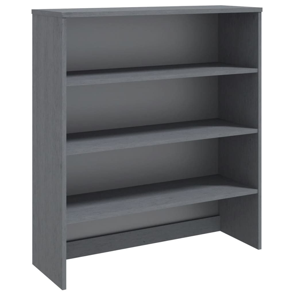 furnicato Highboard Holz-Aufsatz für Highboards 90x30x100 cm Dunkelgrau aus massivem (1 St), Stabiles Regal-Aufsatz mit drei Ablagen und inkl. Wandhalterung