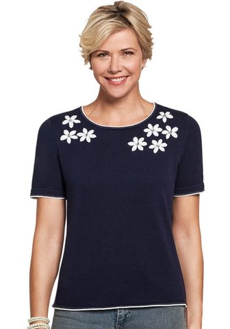 Пуловер с Blüten-Stickerei