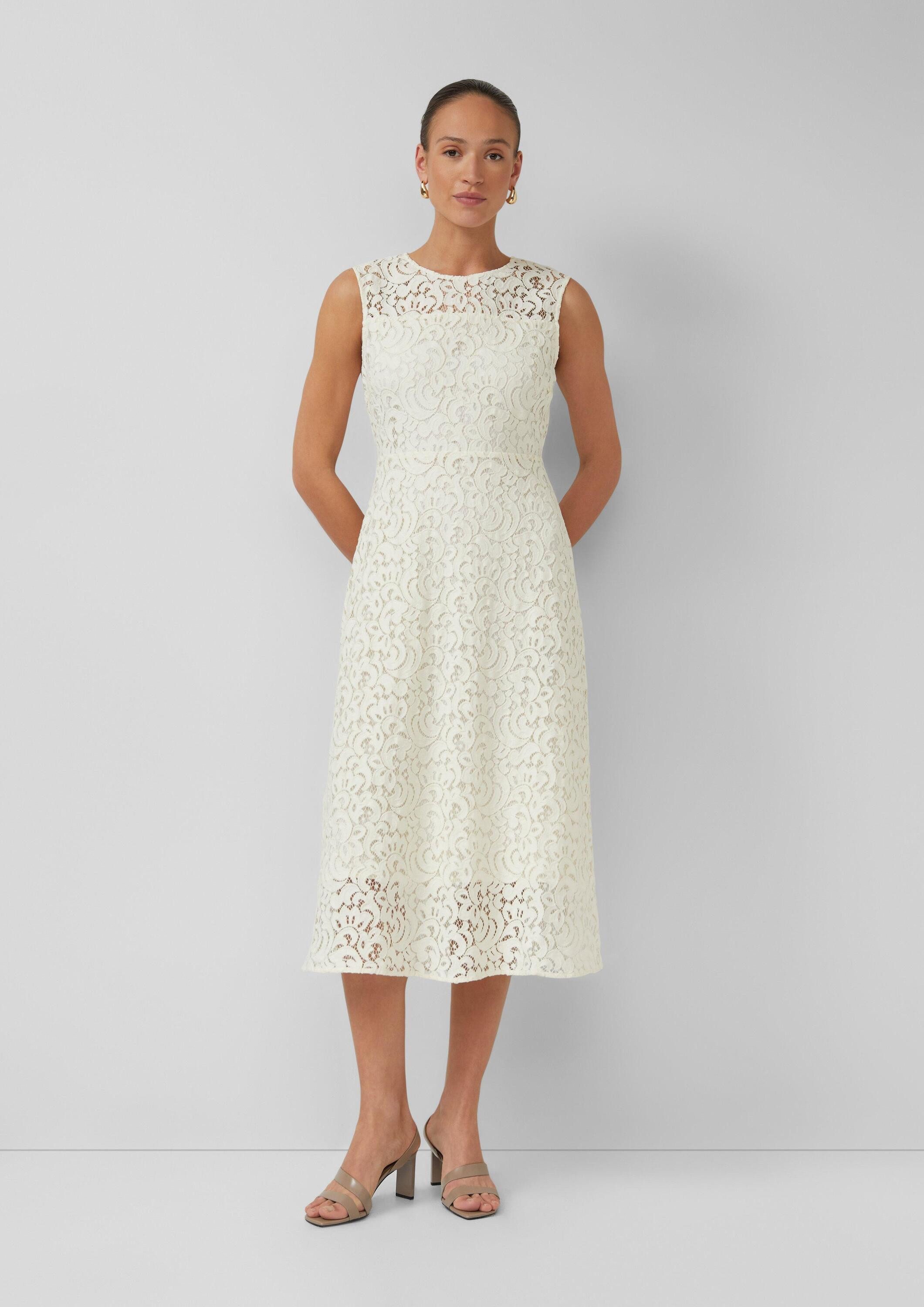 s.Oliver Midikleid Kleid Ärmelloses Midikleid aus Spitze