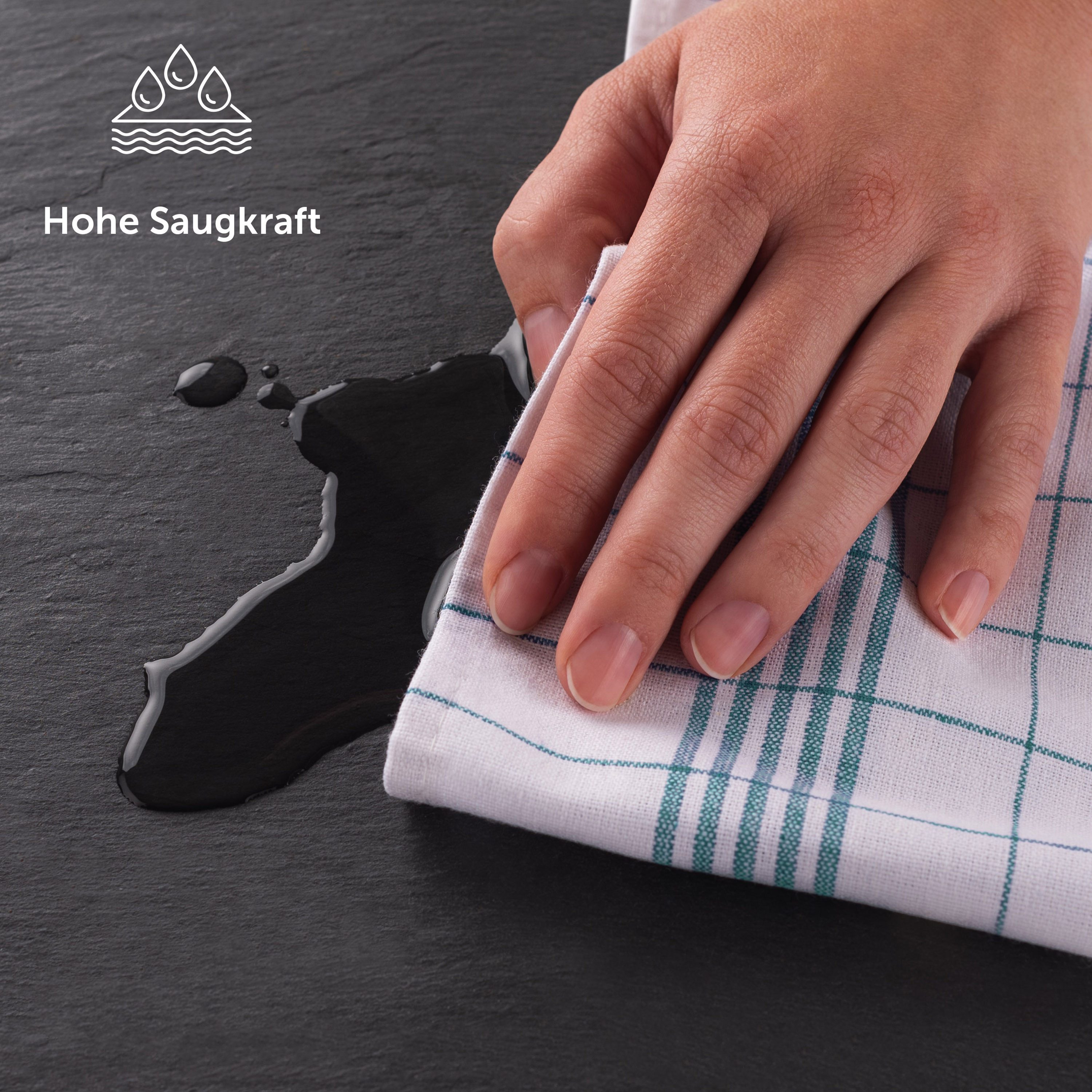 Blumtal Geschirrtuch Hochwertige im praktischen Set, (Set, 5-tlg., Set bestehend aus 5, 10 oder 20), in der Größe 50x70 cm, 100% Baumwolle