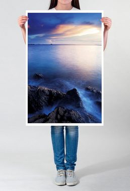 Sinus Art Poster 60x90cm Landschaftsfotografie Poster Sonnenaufgang über dem Ozean