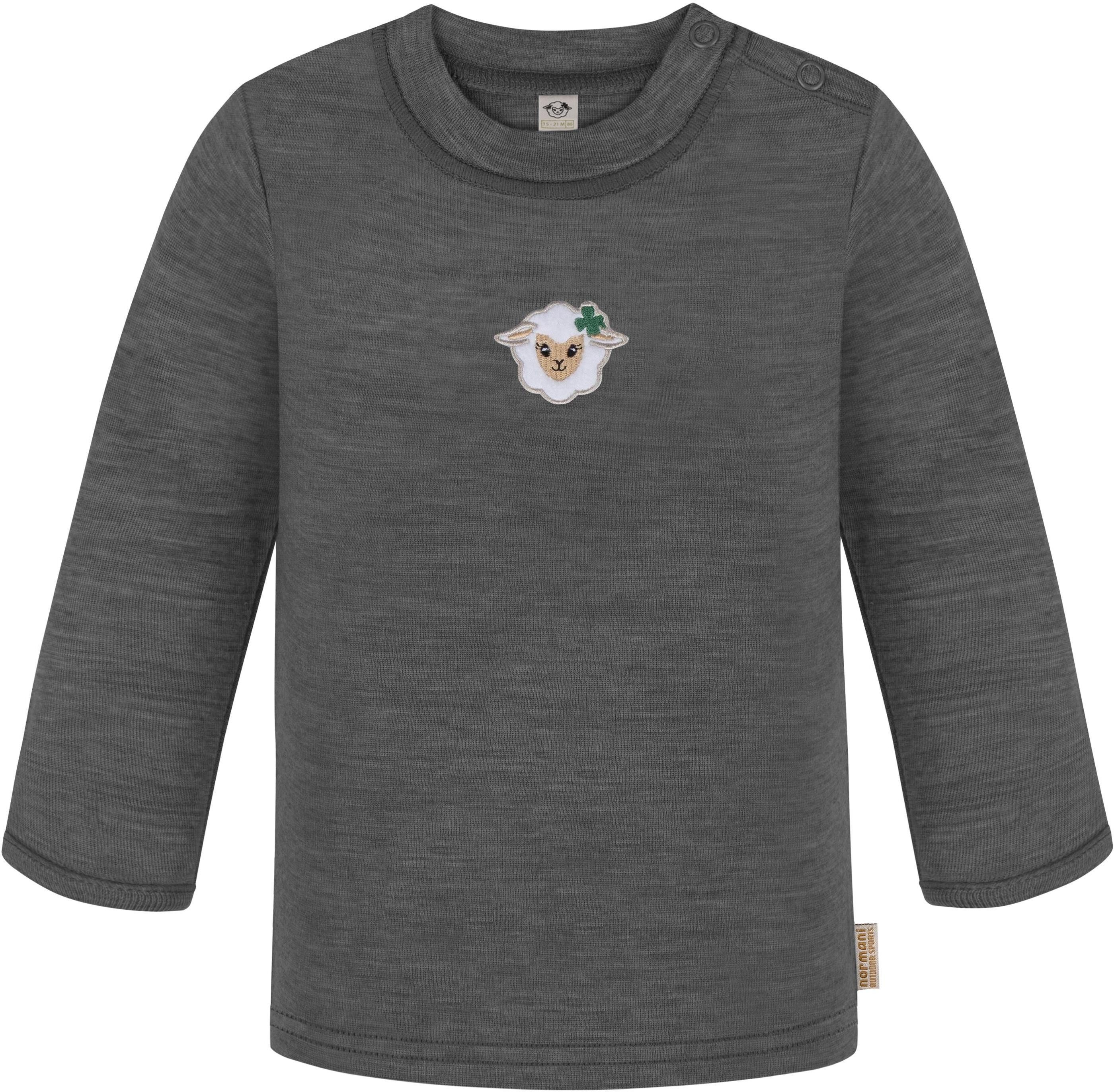 normani Langarmwickelbody Baby Merino Pullover und Merino Hose Baby Winter Unterwäsche Set Feinstrick Pullover und Unterhose