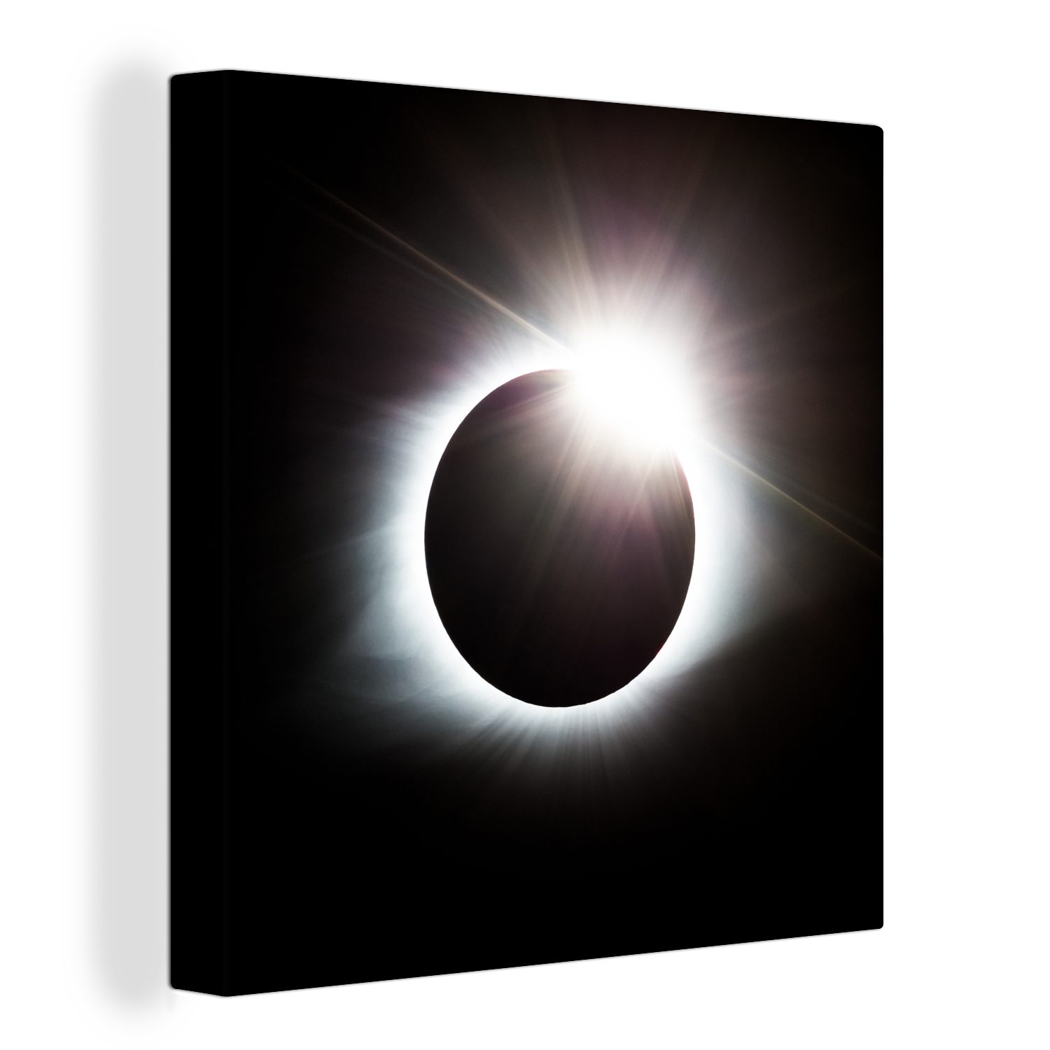 OneMillionCanvasses® Leinwandbild Sonnenfinsternis mit hellem Licht, (1 St), Leinwand Bilder für Wohnzimmer Schlafzimmer