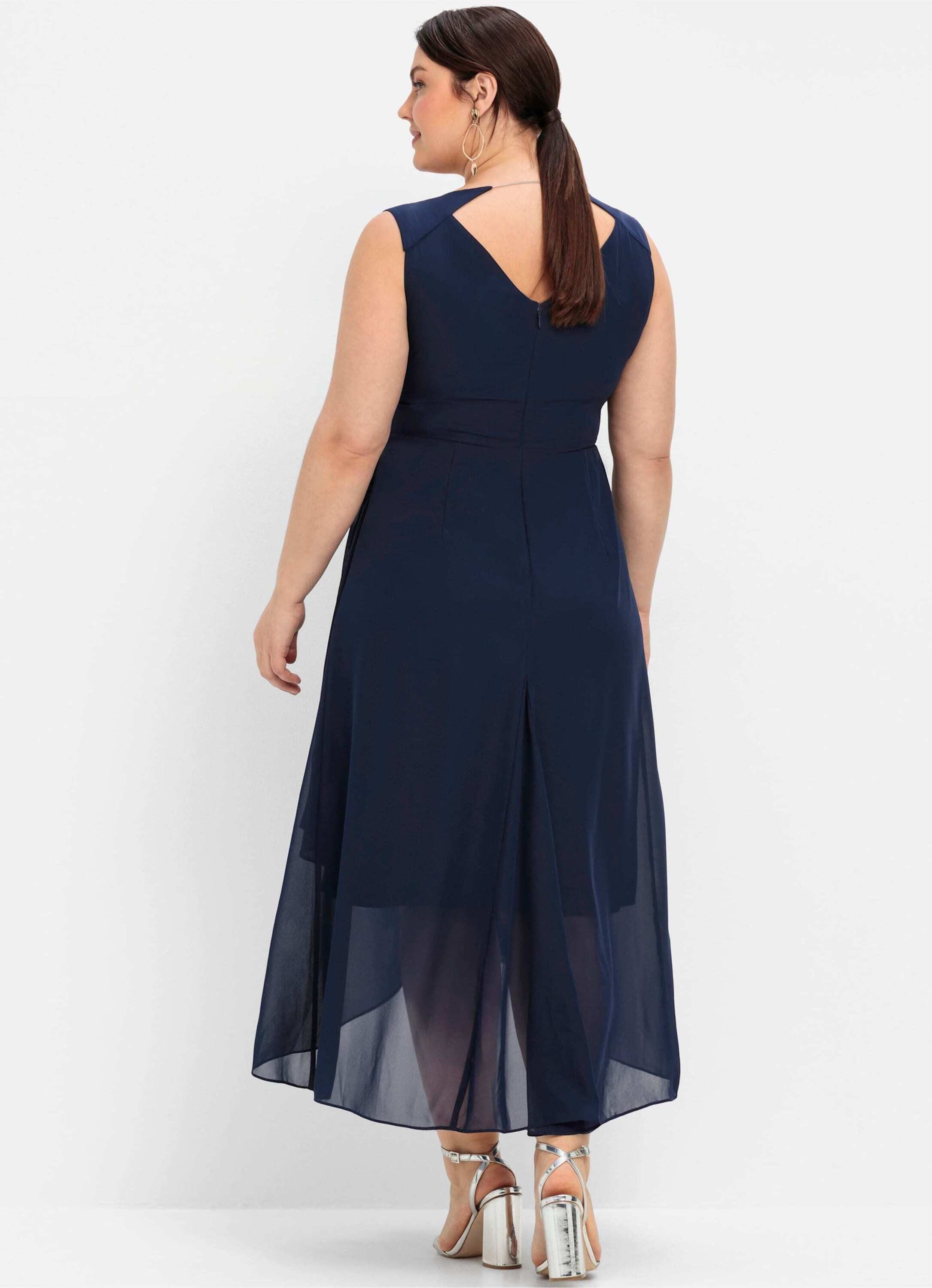 Sheego Etuikleid Abendkleid Ärmellos in Wickeloptik günstig online kaufen