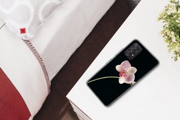 MuchoWow Handyhülle Orchidee - Blumen - Schwarz - Rosa - Knöpfe, Phone Case, Handyhülle Samsung Galaxy A53, Silikon, Schutzhülle