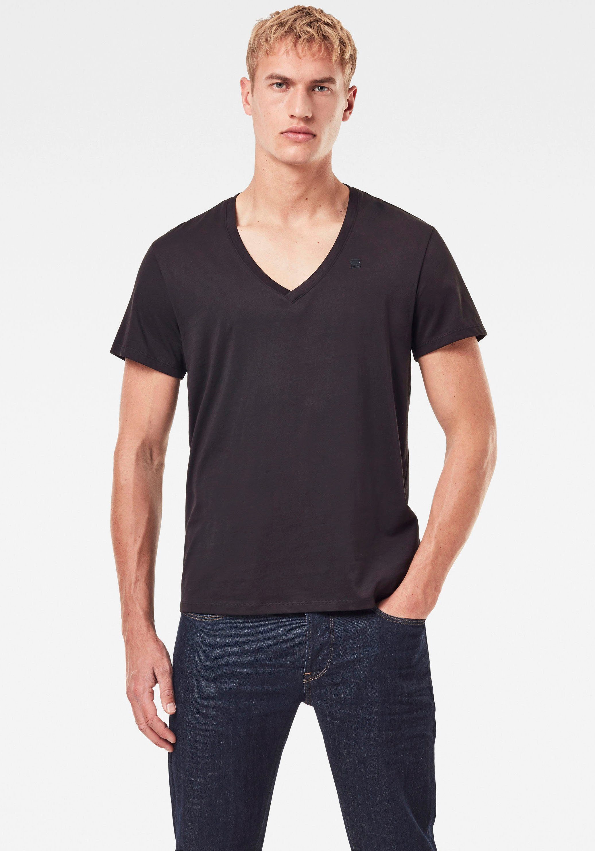 G-STAR V-Shirt Base htr v t s/s 2-pack (Packung, 2-tlg., 2er-Pack)