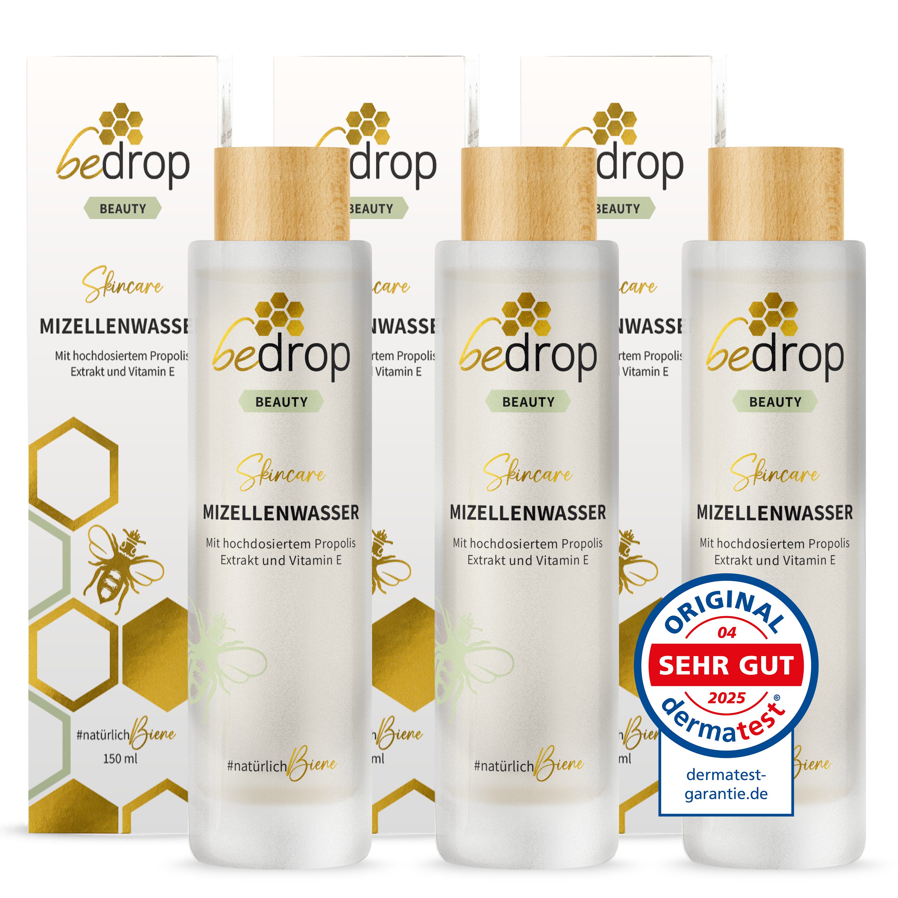 bedrop Gesichtswasser MIZELLENWASSER / TONIKUM mit hochdosiertem Propolis Extrakt, Verfeinern des Hautbildes