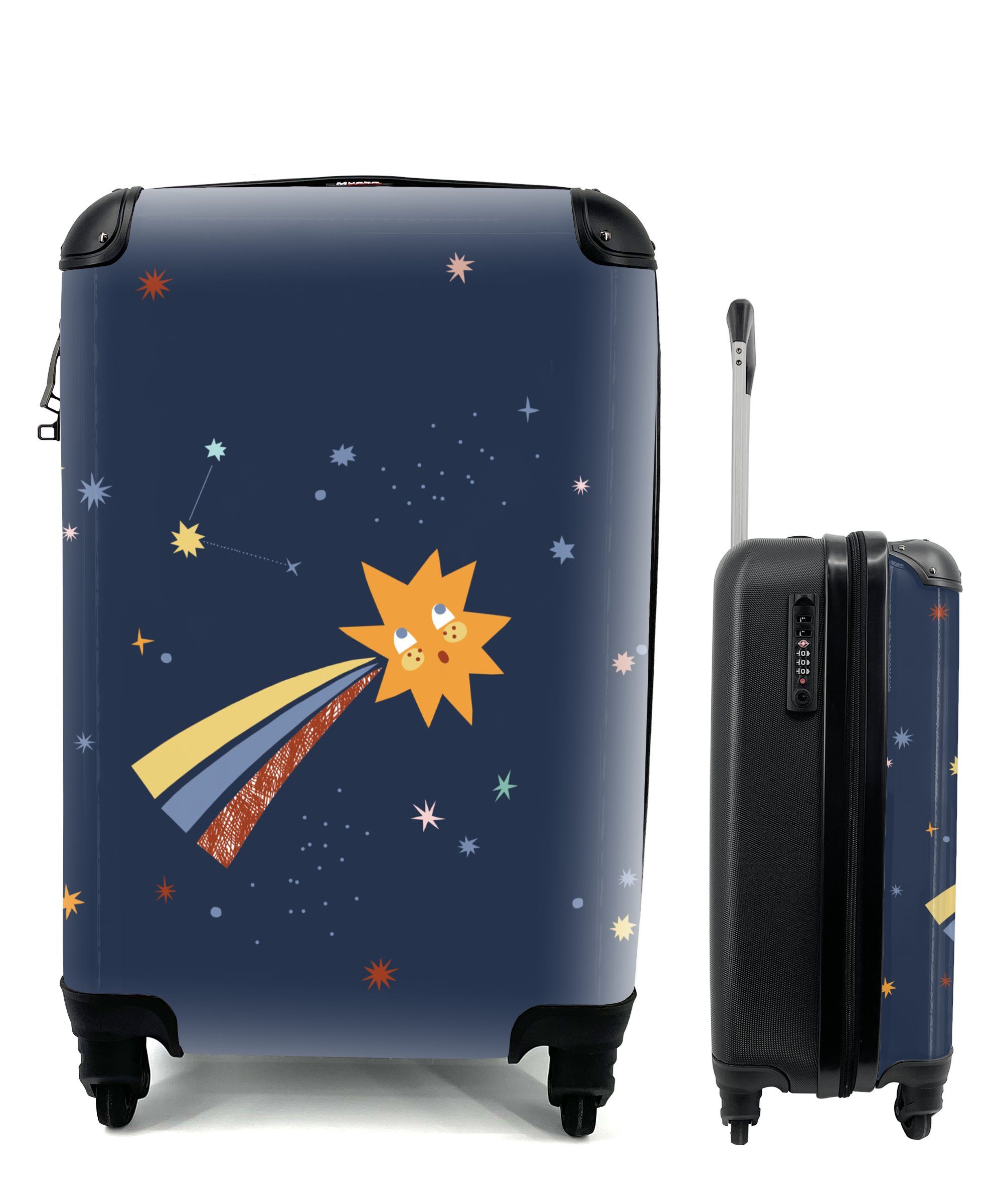 Handgepäckkoffer Reisetasche für Weltraum, Stern Trolley, rollen, Ferien, 4 Kinder mit Reisekoffer MuchoWow Rollen, Handgepäck - -
