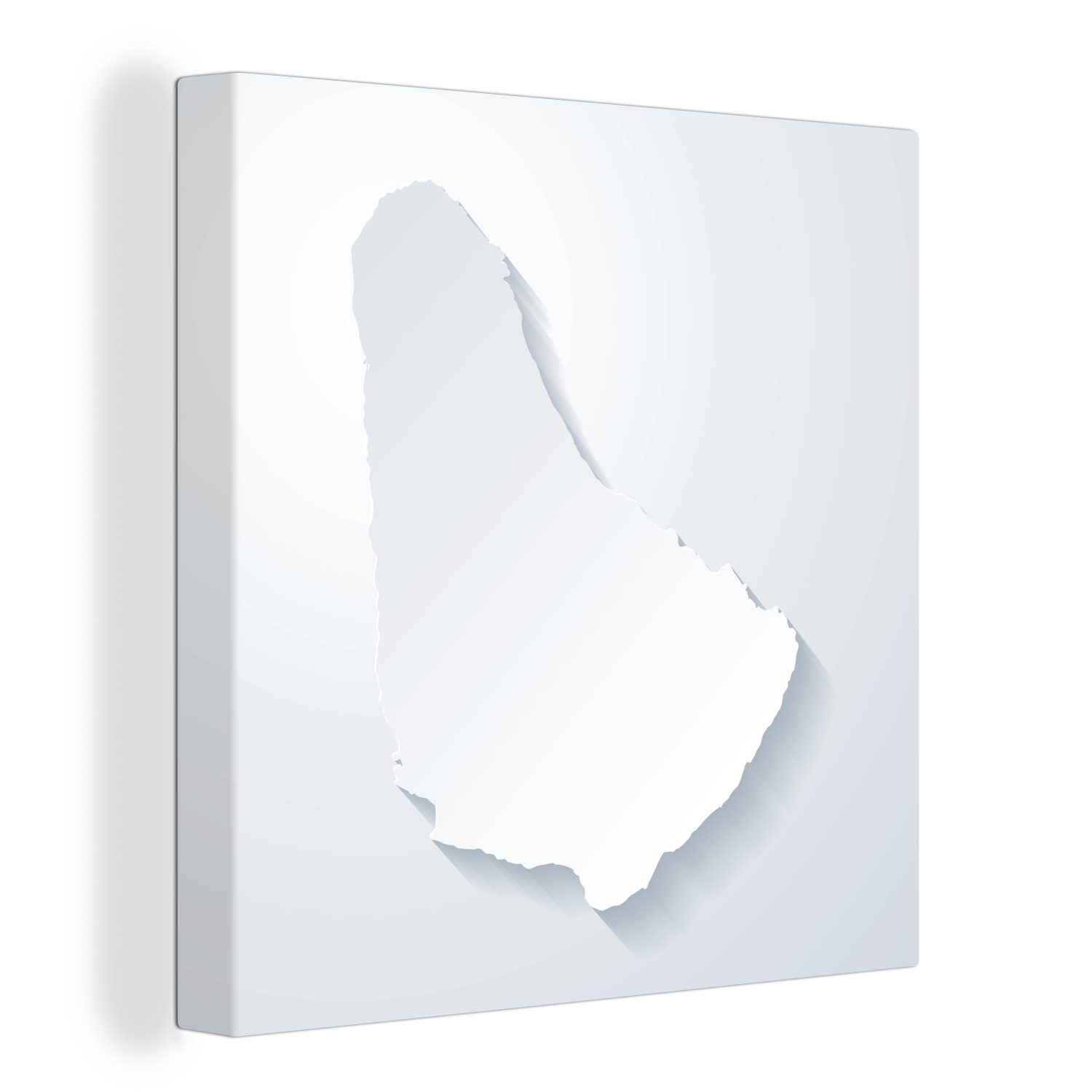 OneMillionCanvasses® Leinwandbild Schwarz-Weiß-Abbildung der Insel Barbados, (1 St), Leinwand Bilder für Wohnzimmer Schlafzimmer | Leinwandbilder
