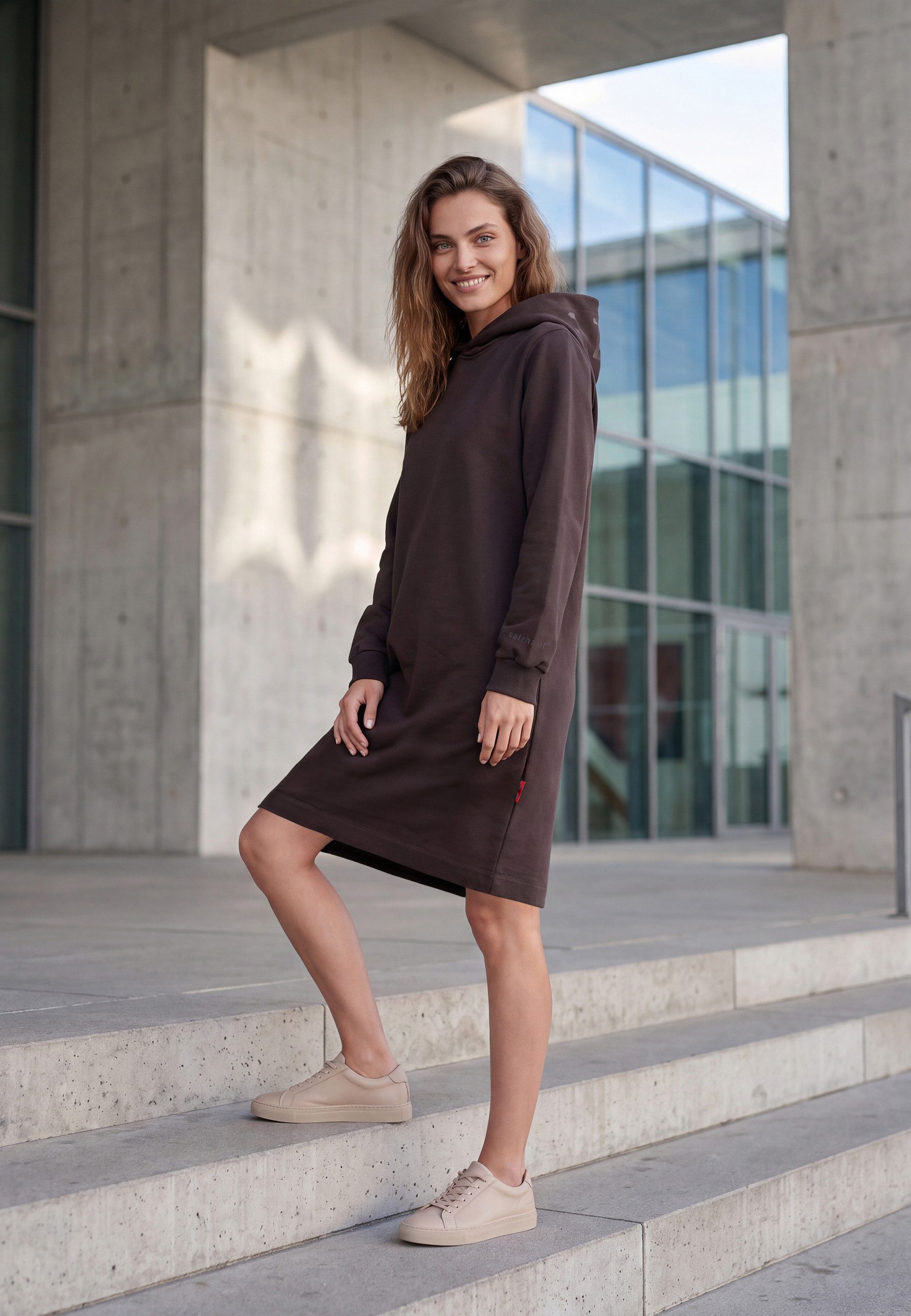 salzhaut Midikleid DISCHDÄK Damen Leicht tailliert salzhaut – nordisch frisch, lässig und frech für jeden Tag!