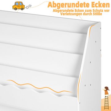 Woltu Kinderregal, 1-tlg., weißes Bücherregal Montessori, mit 6 Fächern, 83x100x30 cm
