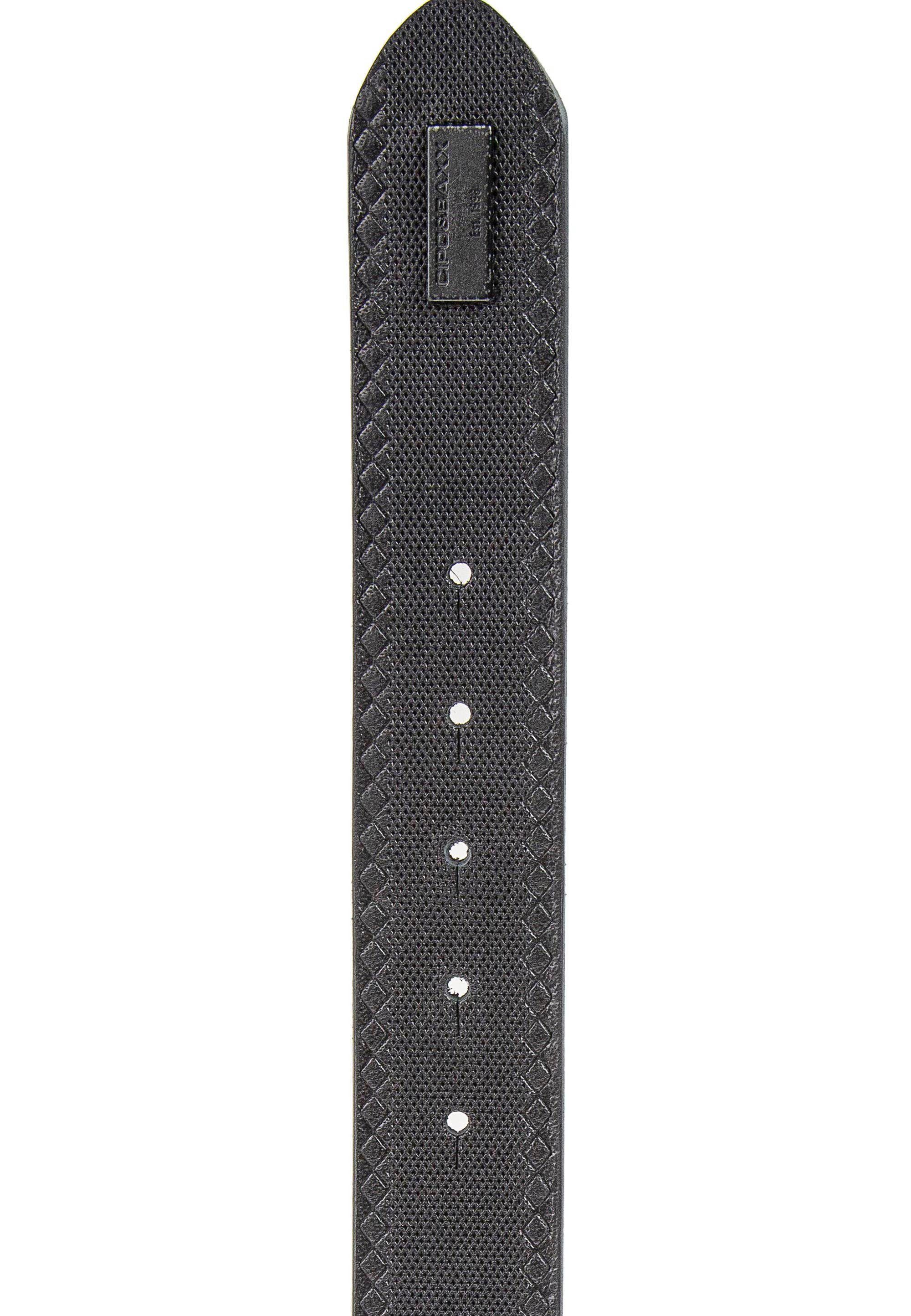 Cipo & Baxx Ledergürtel mit extravaganter Schließe schwarz