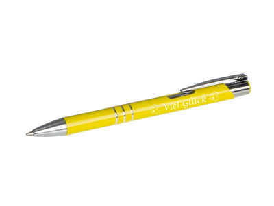 Livepac Office Kugelschreiber Kugelschreiber mit Gravur "Viel Glück" / aus Metall / Farbe: sonnengel