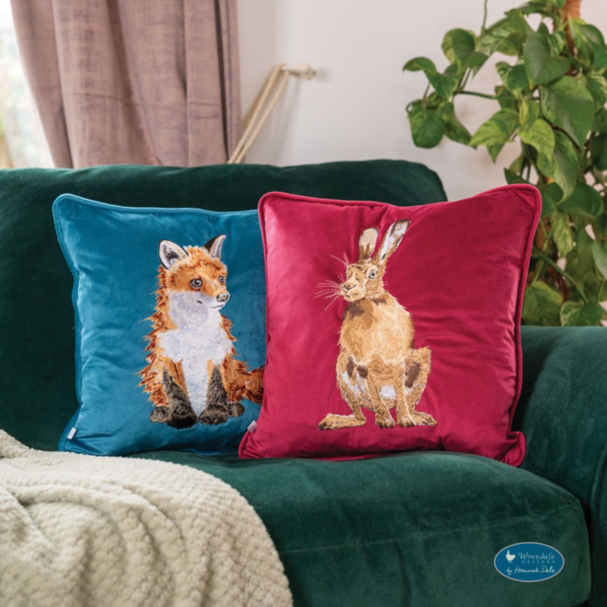 Wrendale Dekokissen Wrendale Designs besticktes Kissen Fuchs Daydreamer