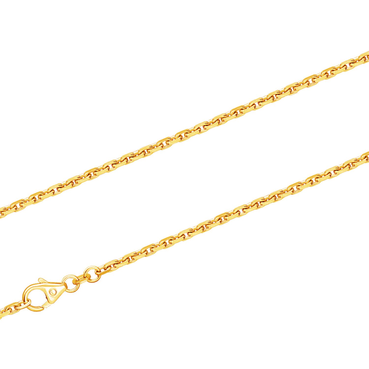 Joyes Boutique Armkette JB Unisex Goldarmband Anker Diamantiert 2.0 mm 585 - 14 Kt 19 cm (Gold, JB)
