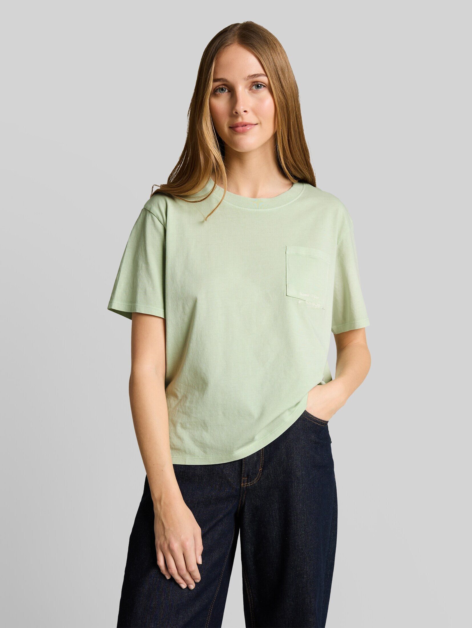 TOM TAILOR Denim T-Shirt T-Shirt Boxy Fit T-Shirt mit Brusttasche