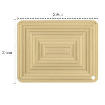 Silberstern Topflappen Silicone placemats, insulation mats, dining table kitchen accessories, Waterproof hotpot drying mat, yellow, 29 x 23 x 0.35 cm